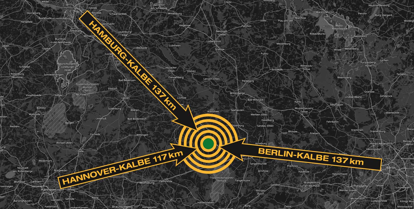 potentiale Map Entfernungen Kalbe